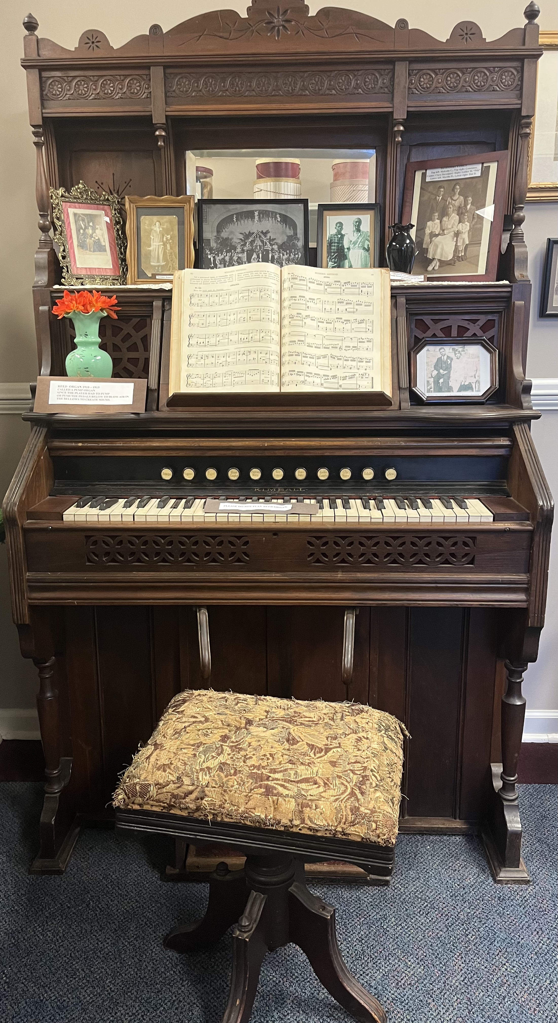 Kimball Pump Organ with Stool Greer Heritage Museum collection